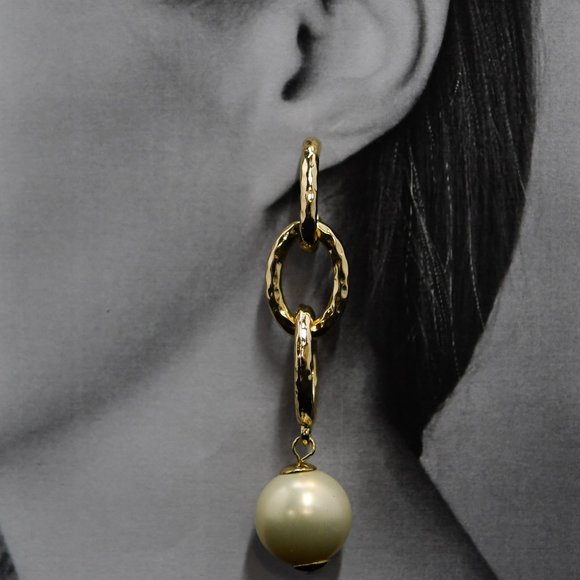 Gold Plated Pearl drop Earrings - Picture 3 of 3